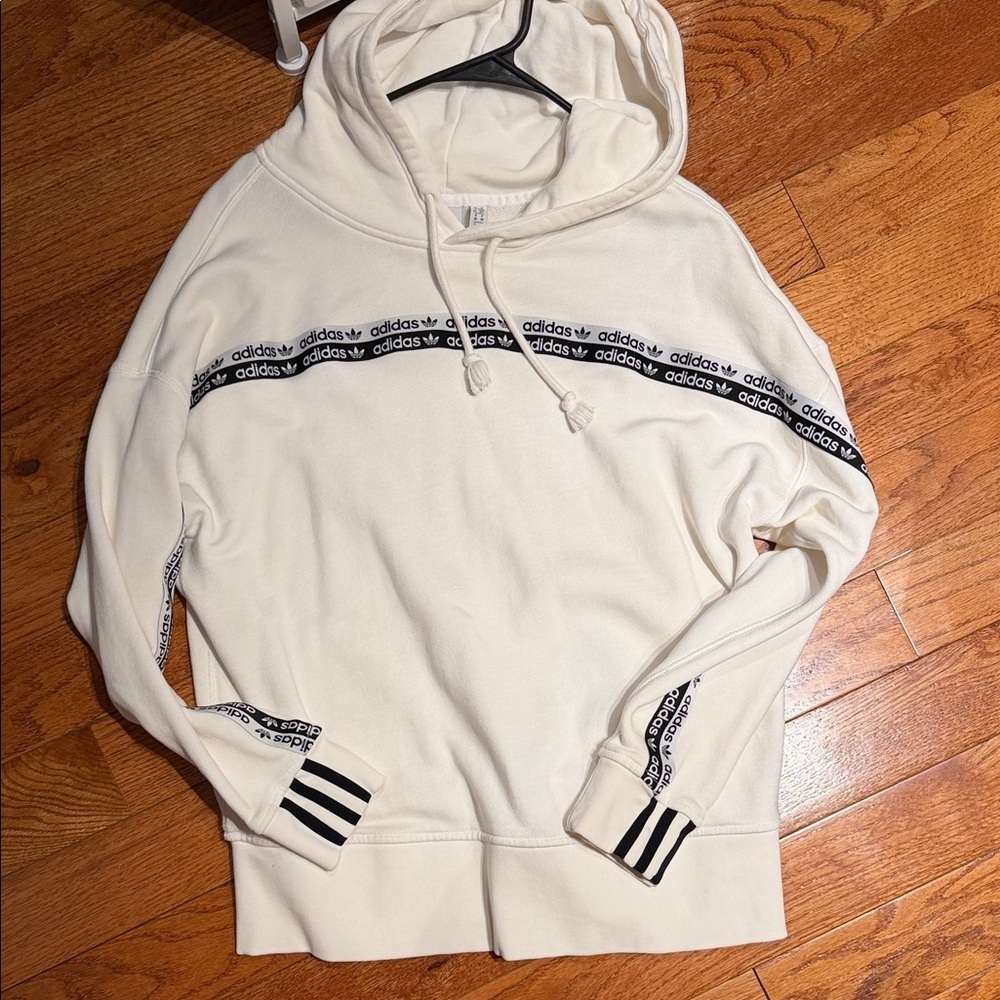 Adidas  Hoodie with Black Logo Stripes